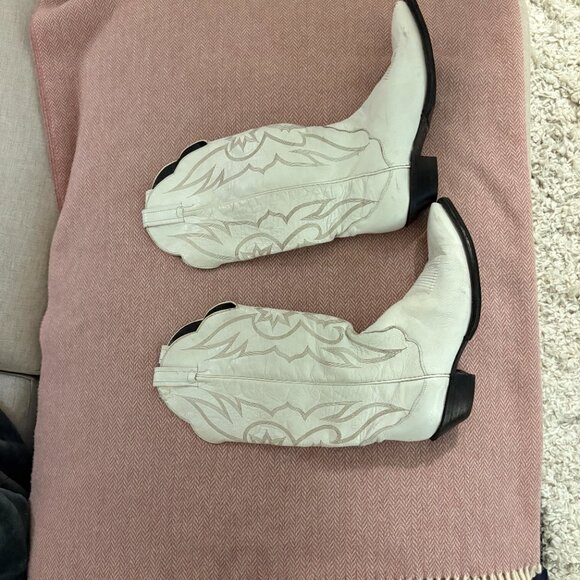 Tony Lama White Cowboy Boots Size 10M Vintage - Picture 12 of 12